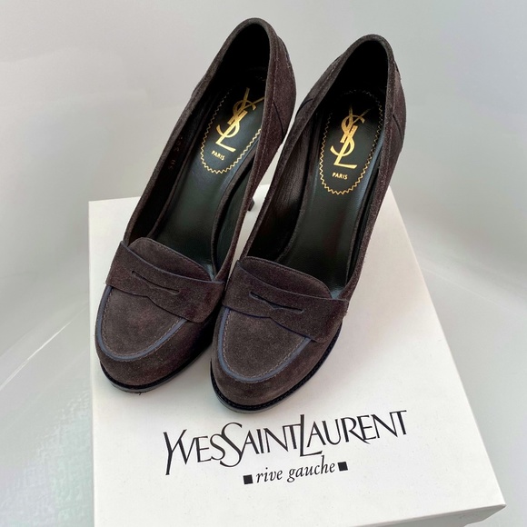 YSL Tribtoo Grey suede pumps, sz eu 37/US 7.0 - Picture 1 of 6